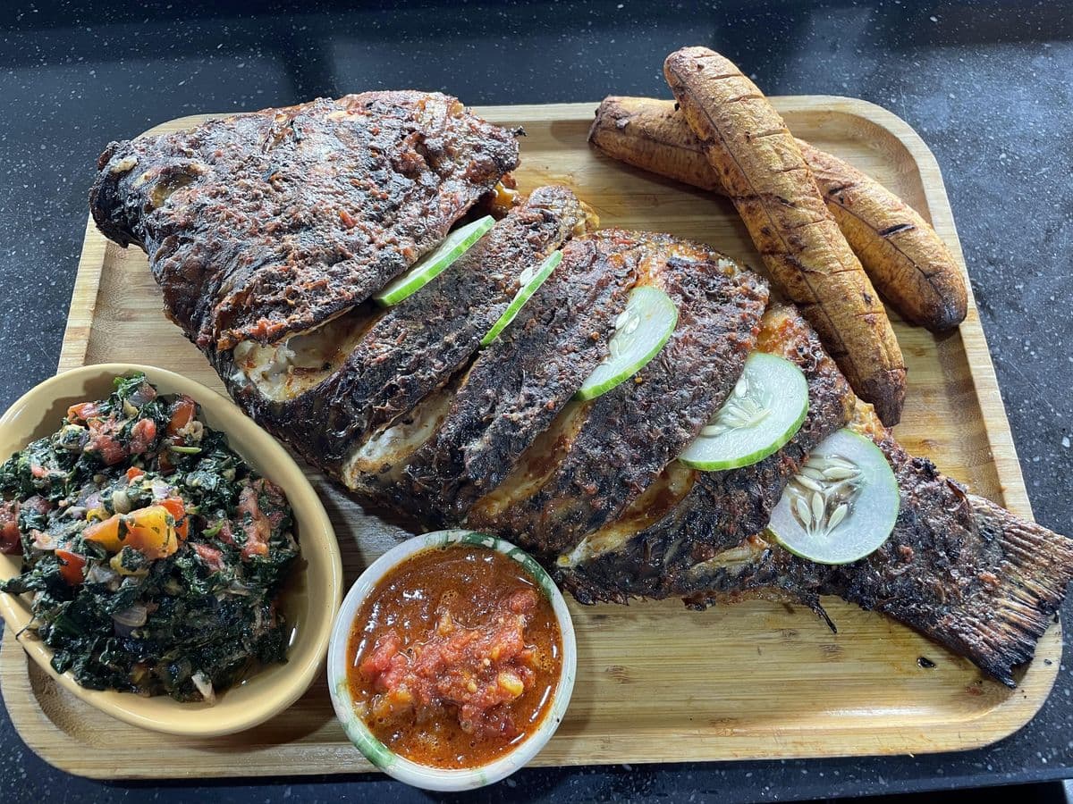 Grilled fish board