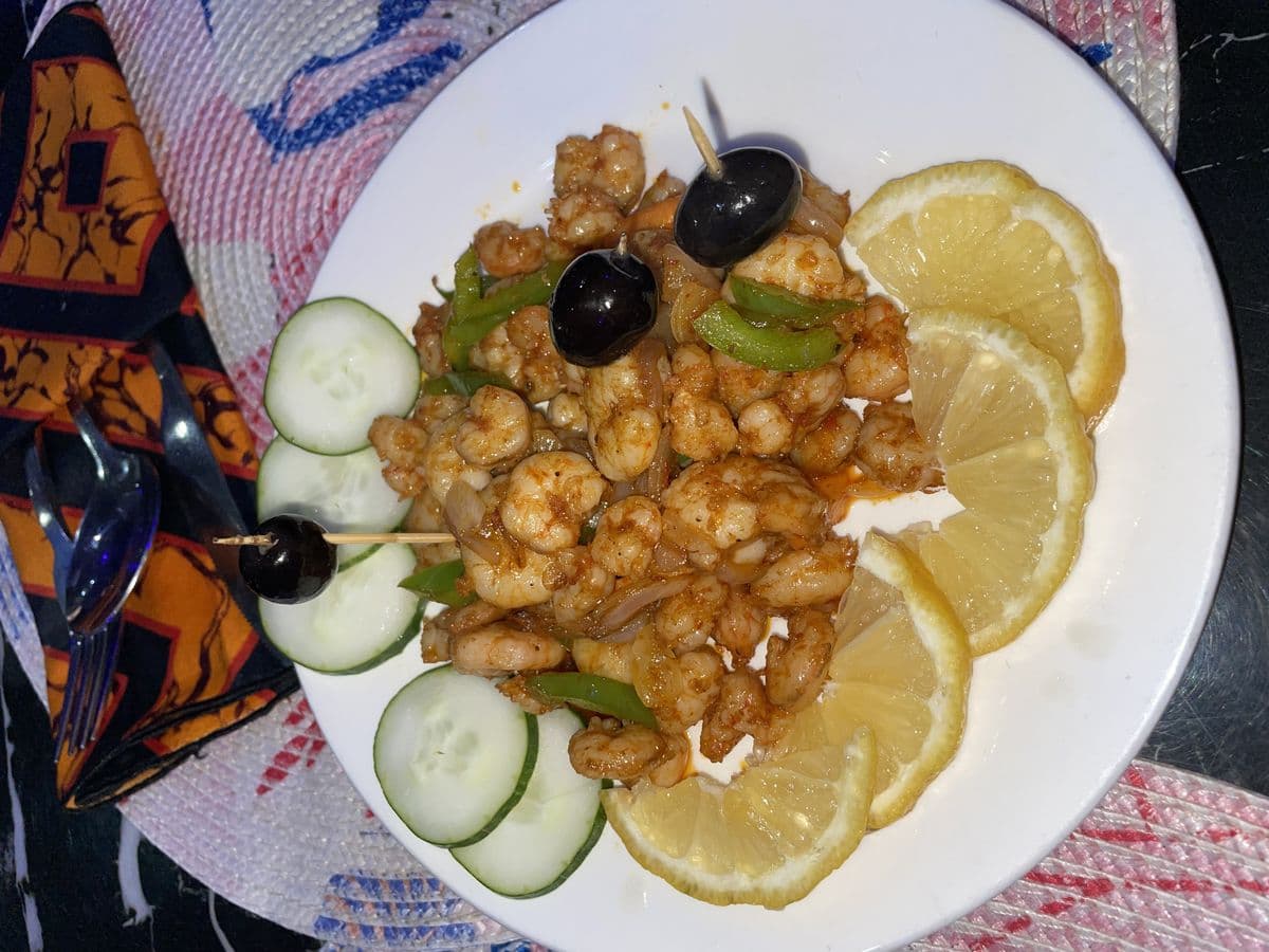 Peppered prawns